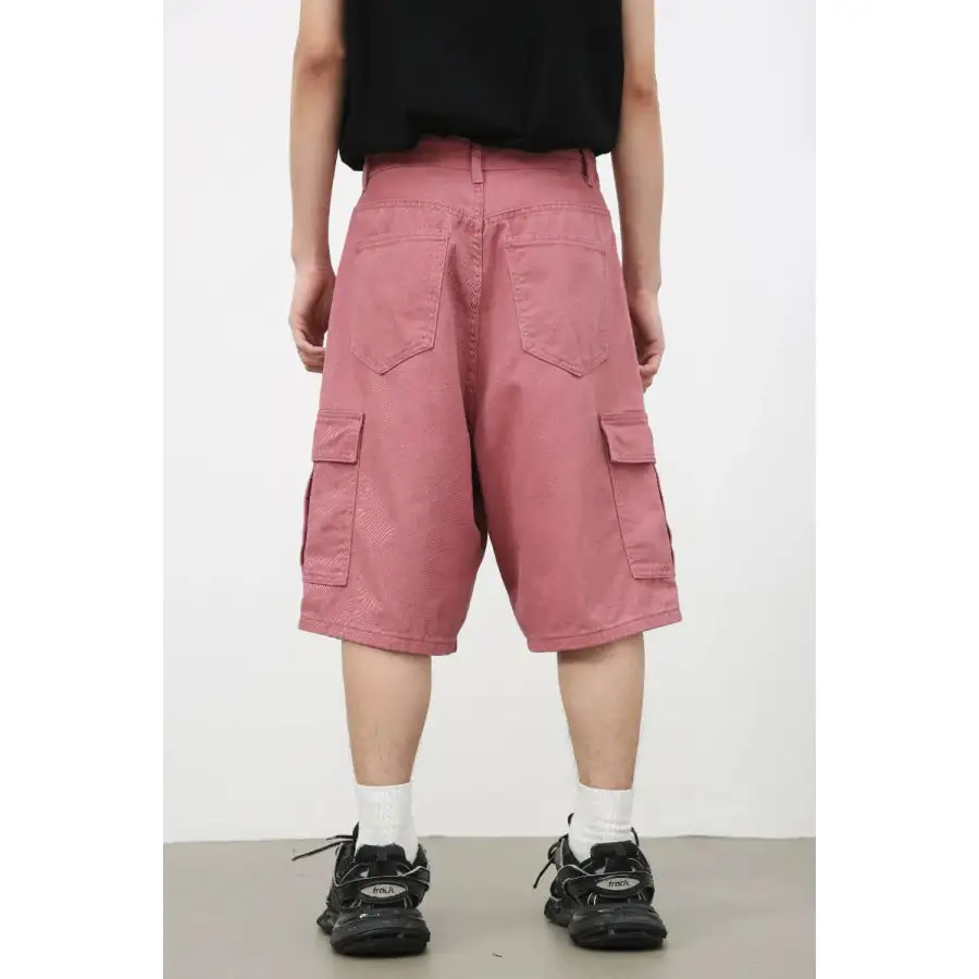 Men's Mid Rise Denim Shorts with Cargo Pockets
