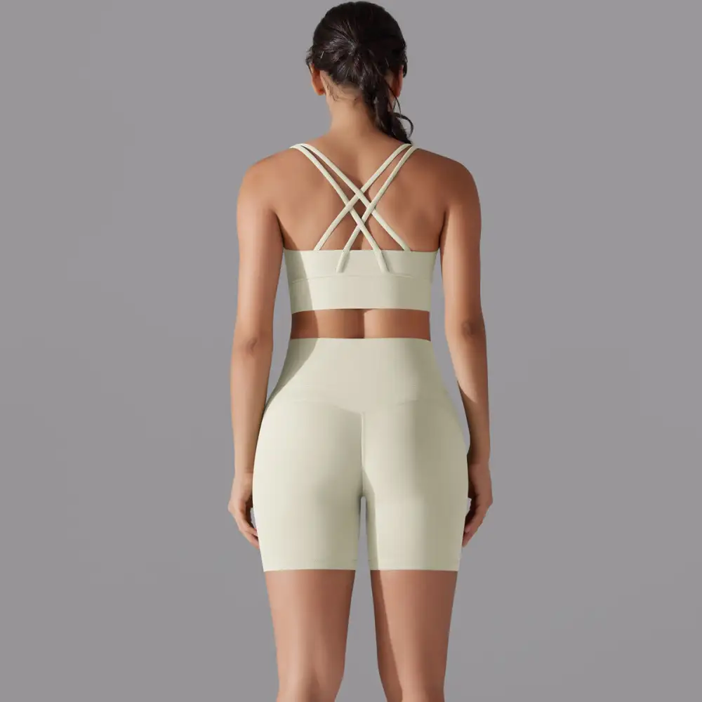 Seamless Cross-Back Two-Piece Shorts Active Set