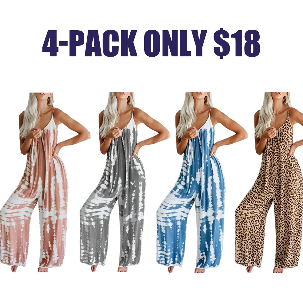 Plus-Size Fashion — Wide-Leg Suspender Jumpsuit