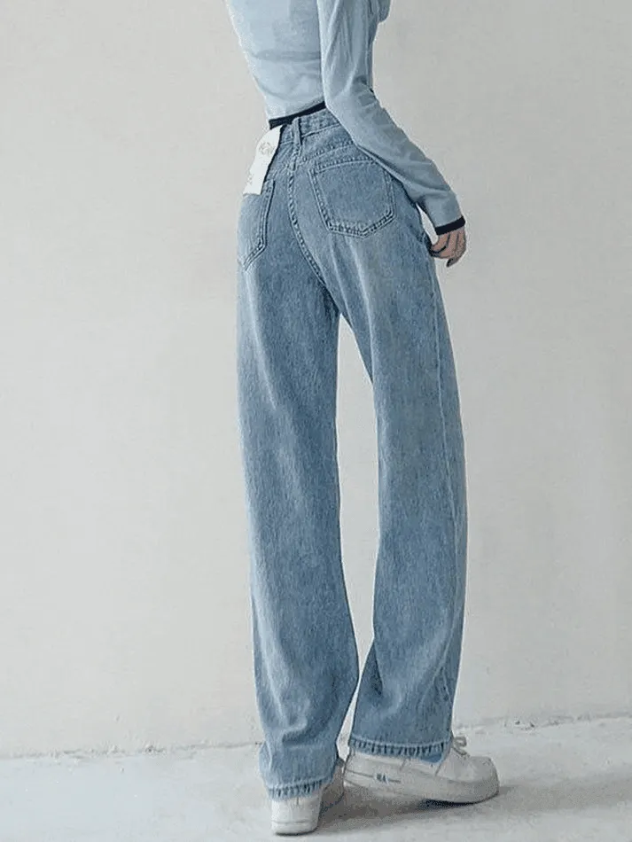 Seam Detail Washed Boyfriend Jeans