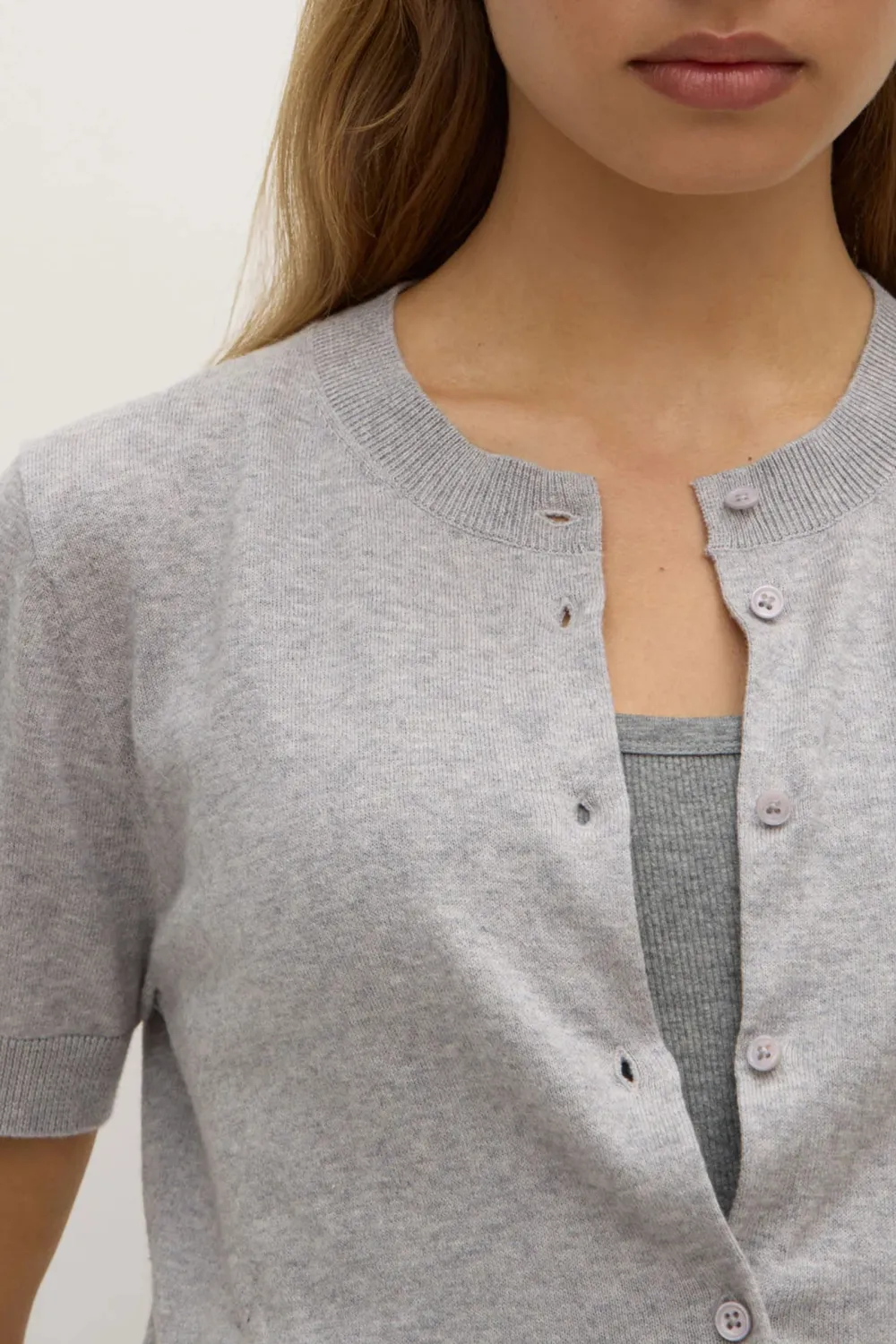 Short Sleeved Cardigan Wool Sweater