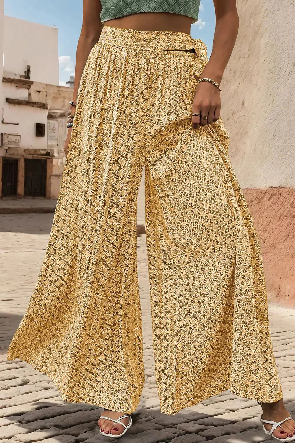 Soft Tie Waist Tie Detail Pants