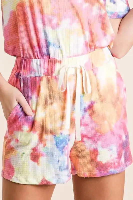 Easygoing Tie Dye French Terry Casual Shorts
