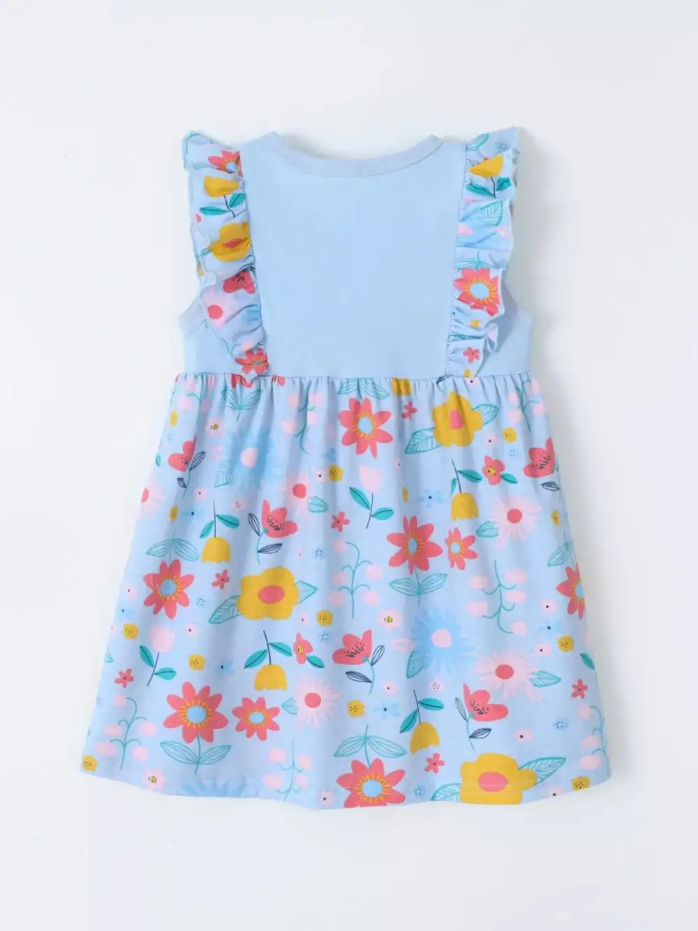 Girls Ruffled Floral Print Dress
