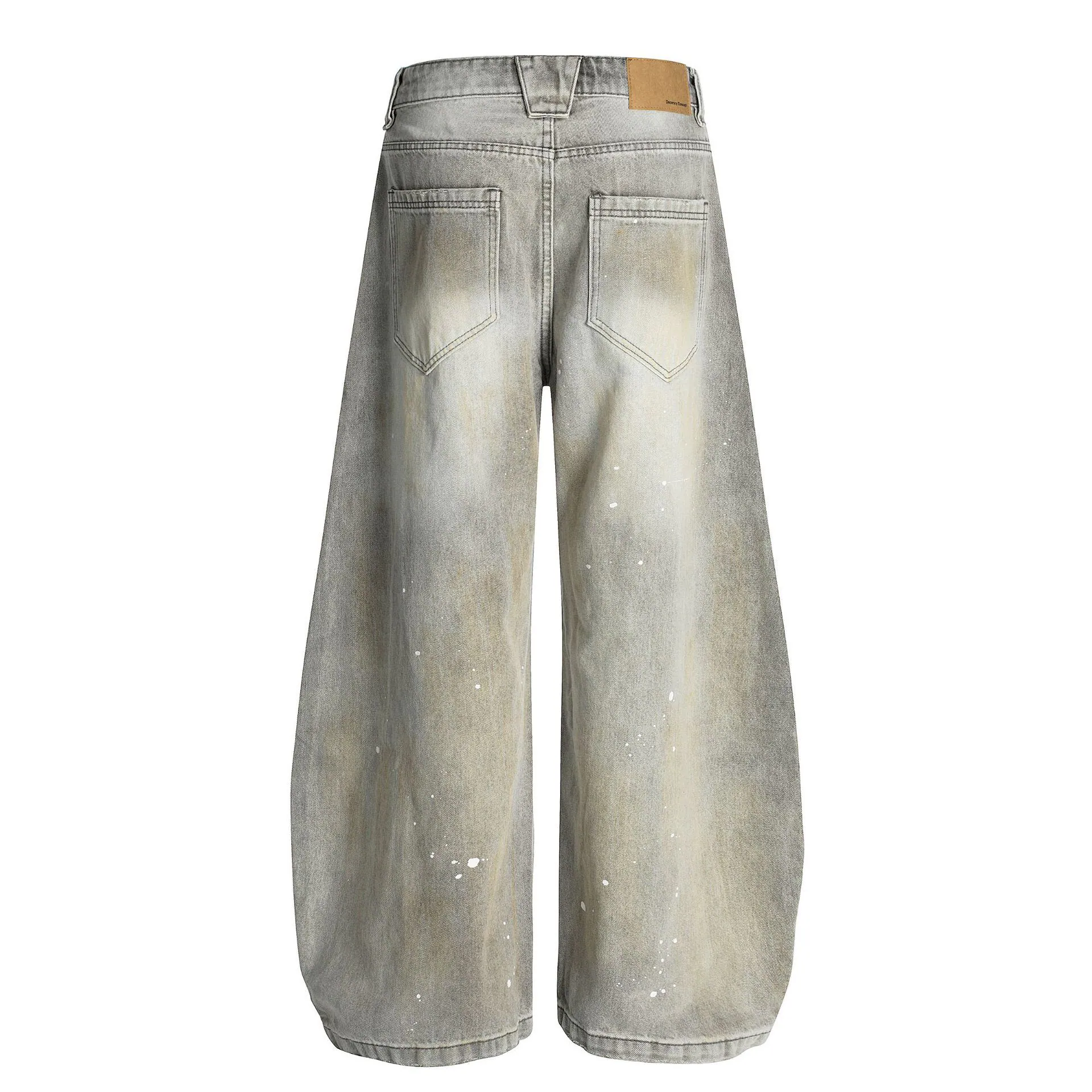 High-Street Splatter Distressed Slash Denim