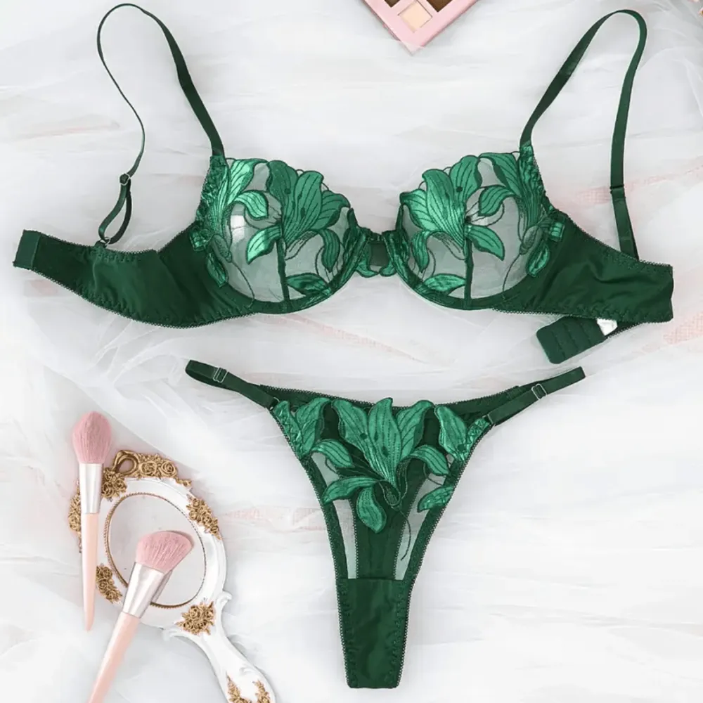 Classic Embroidered Silk Lingerie Set