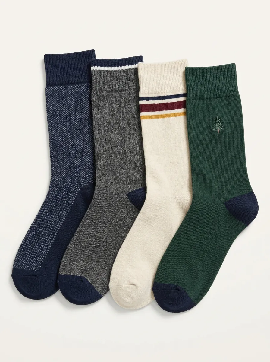 Men's Distinctive Four Pair Socks