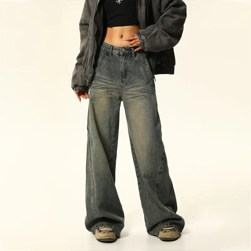 Distressed Wide Leg Jeans