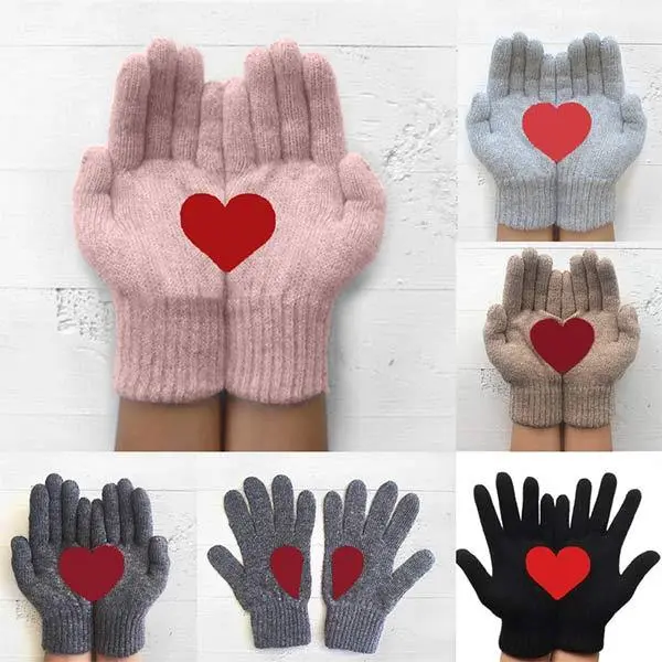 Women'S Heart Print Gloves 77819735C