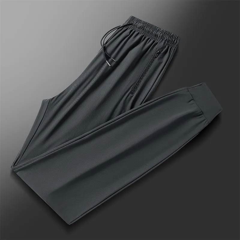 Ultra-Thin Pants Summer Men'S Ice Silk Pants Breathable Casual Pants Sports Pants Quick-Drying Pants Men'S Elastic Straight Large Size