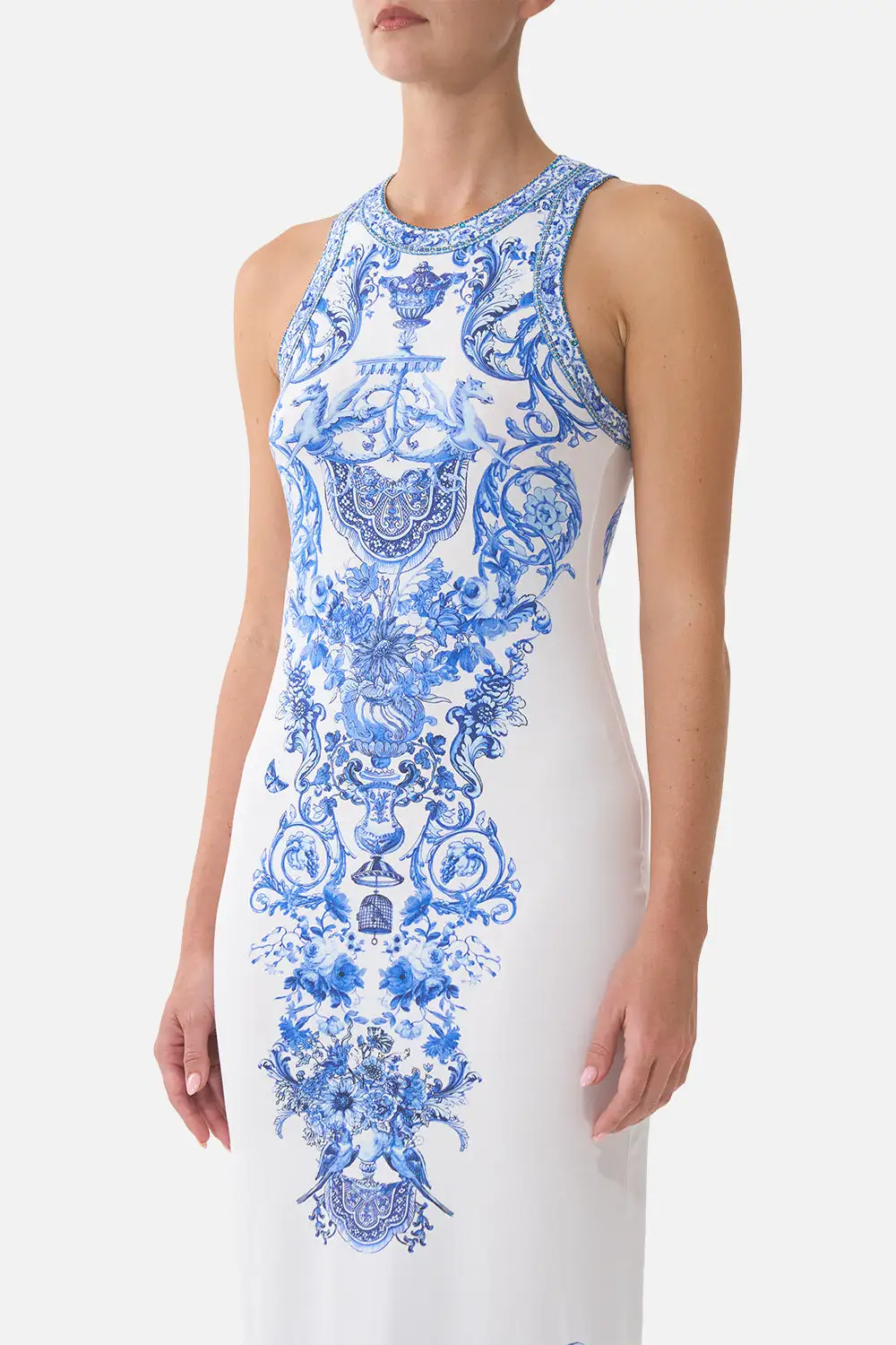 Printed Jersey Tank Dress