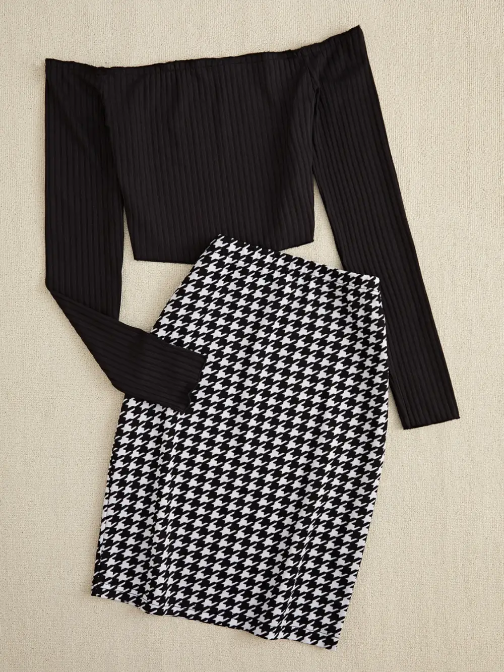 Shoulder Long Sleeve Coordinated Set