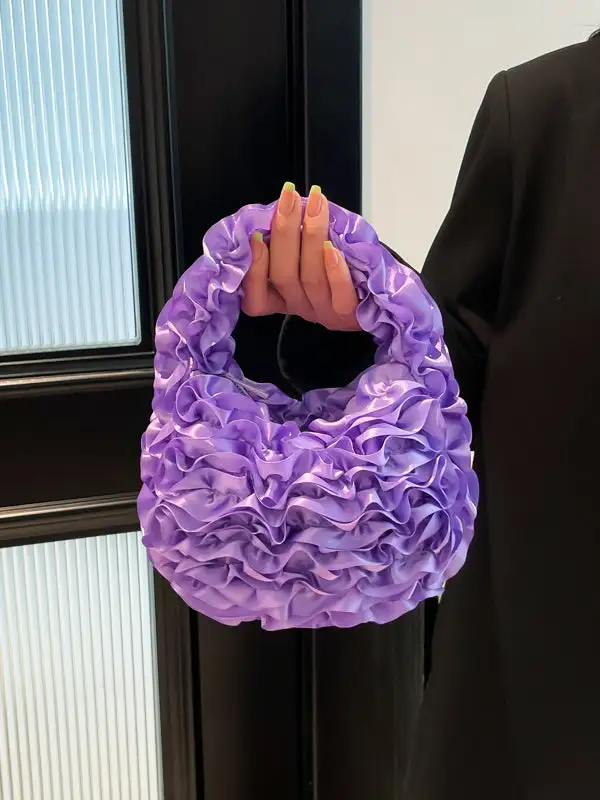 Ruffle Detail Mini Clutch Bag