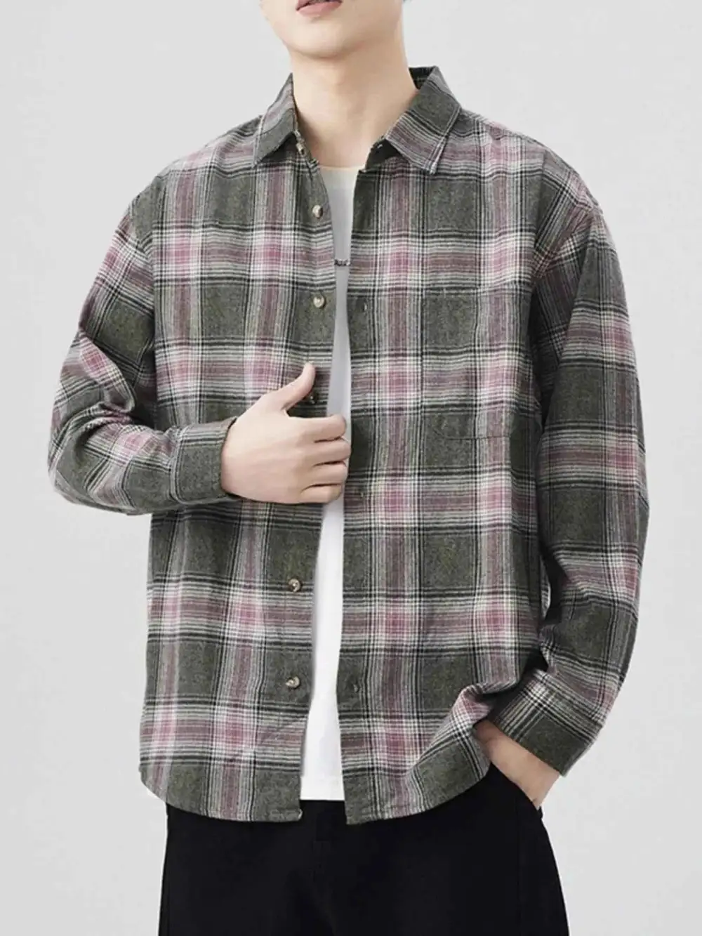 Everyday Plaid Button Up Long Sleeve Shirt