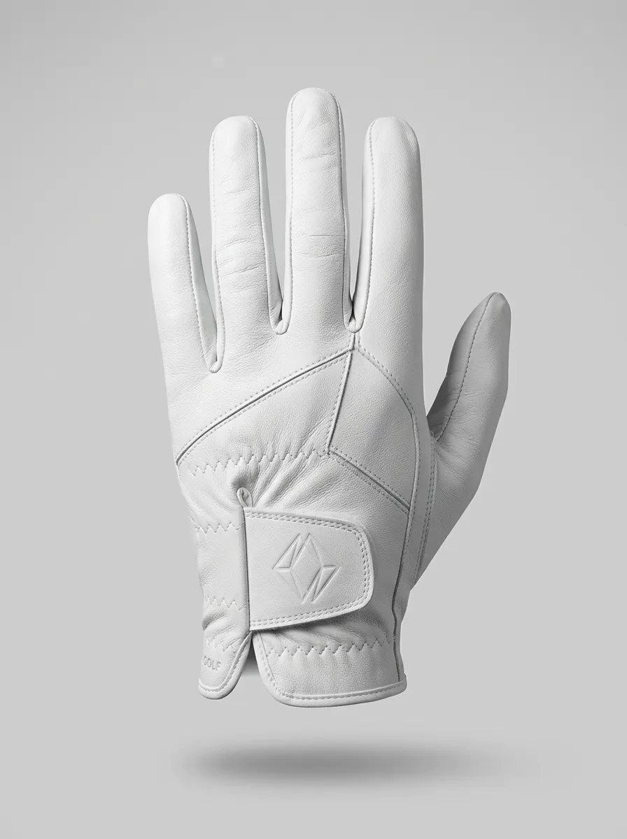 Classic Embossed Diamond-Pattern Leather Golf Glove