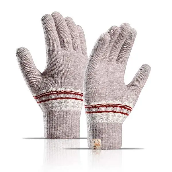 Double Layer Fleece Thick Wool Touch Screen Gloves 68232218C