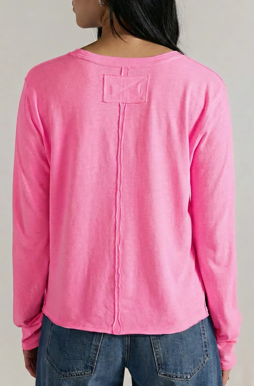 Raw Hem Long Sleeve Tee