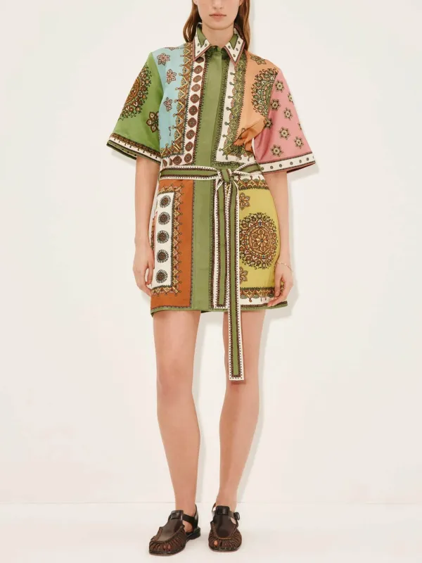 Bohemian Print Exquisite Mini Dress