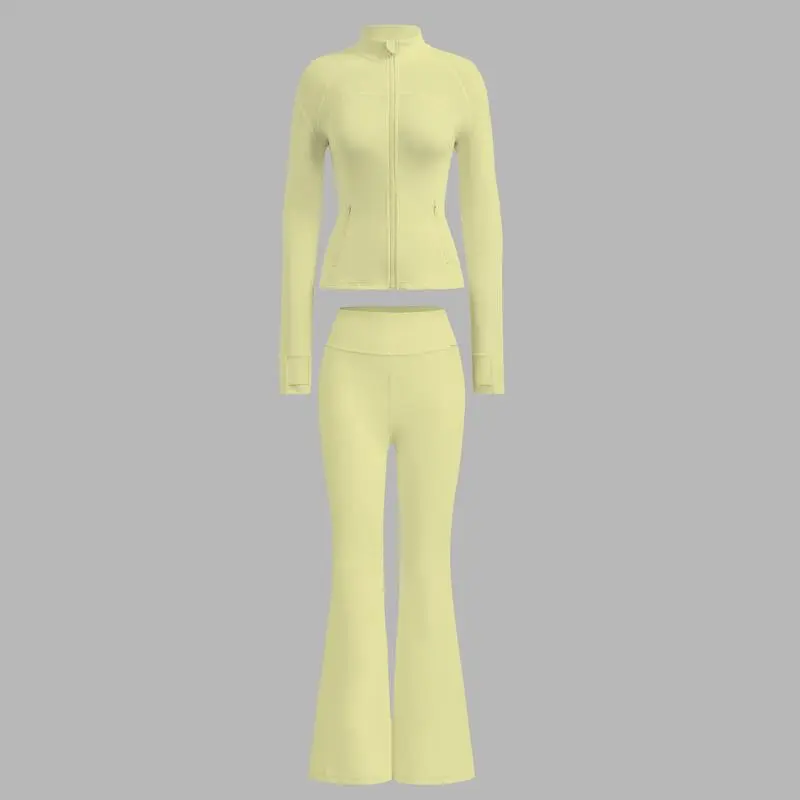2PCS Slim-It BBL Jacket and Flare Leggings Daily Set