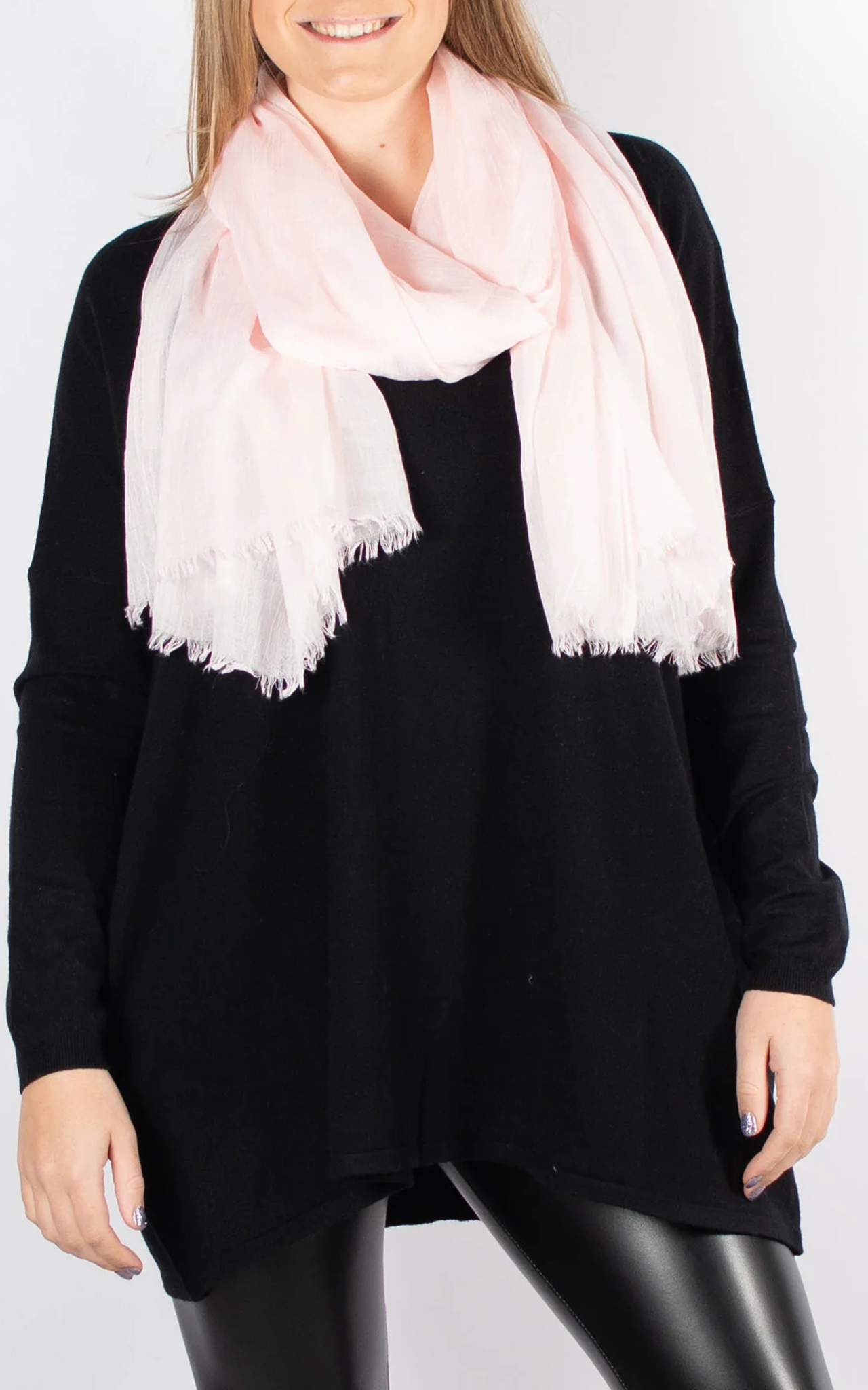 Breathable Cotton Casual Light Pink Scarf