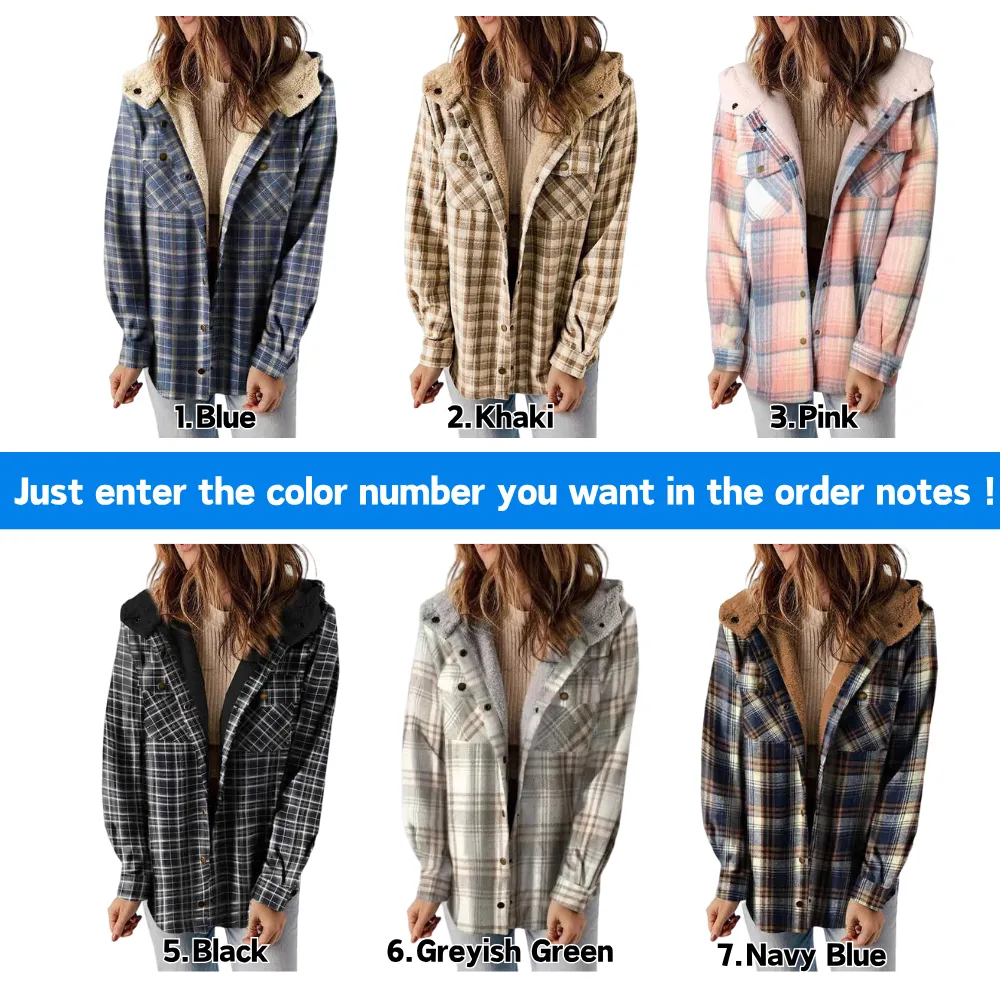 Women's Plaid Hooded Jacket: Casual Vintage Soft Fitted - Autumn/Winter