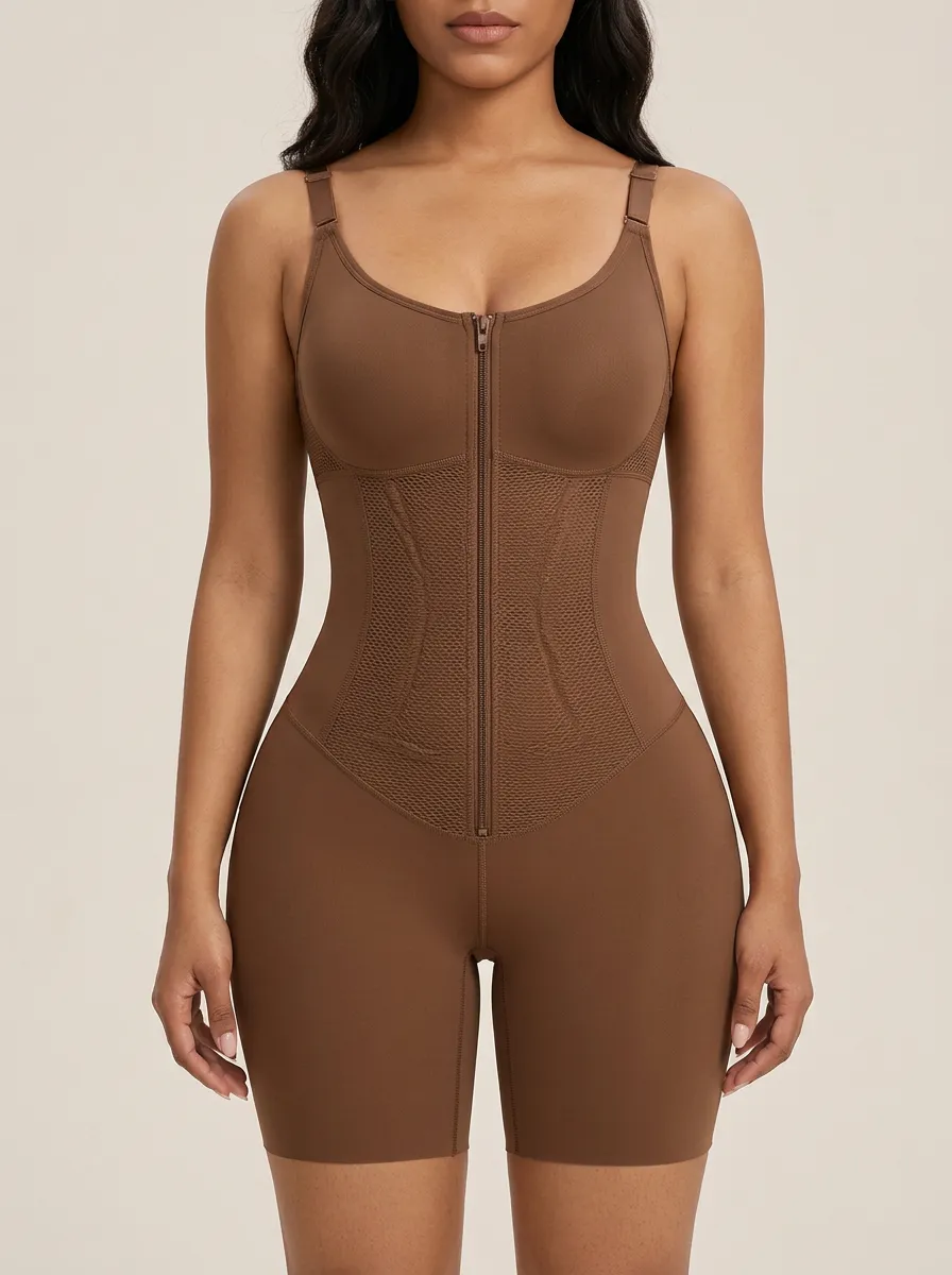 Modern Soft-Look Women's Zip-Front Shaping Bodysuit