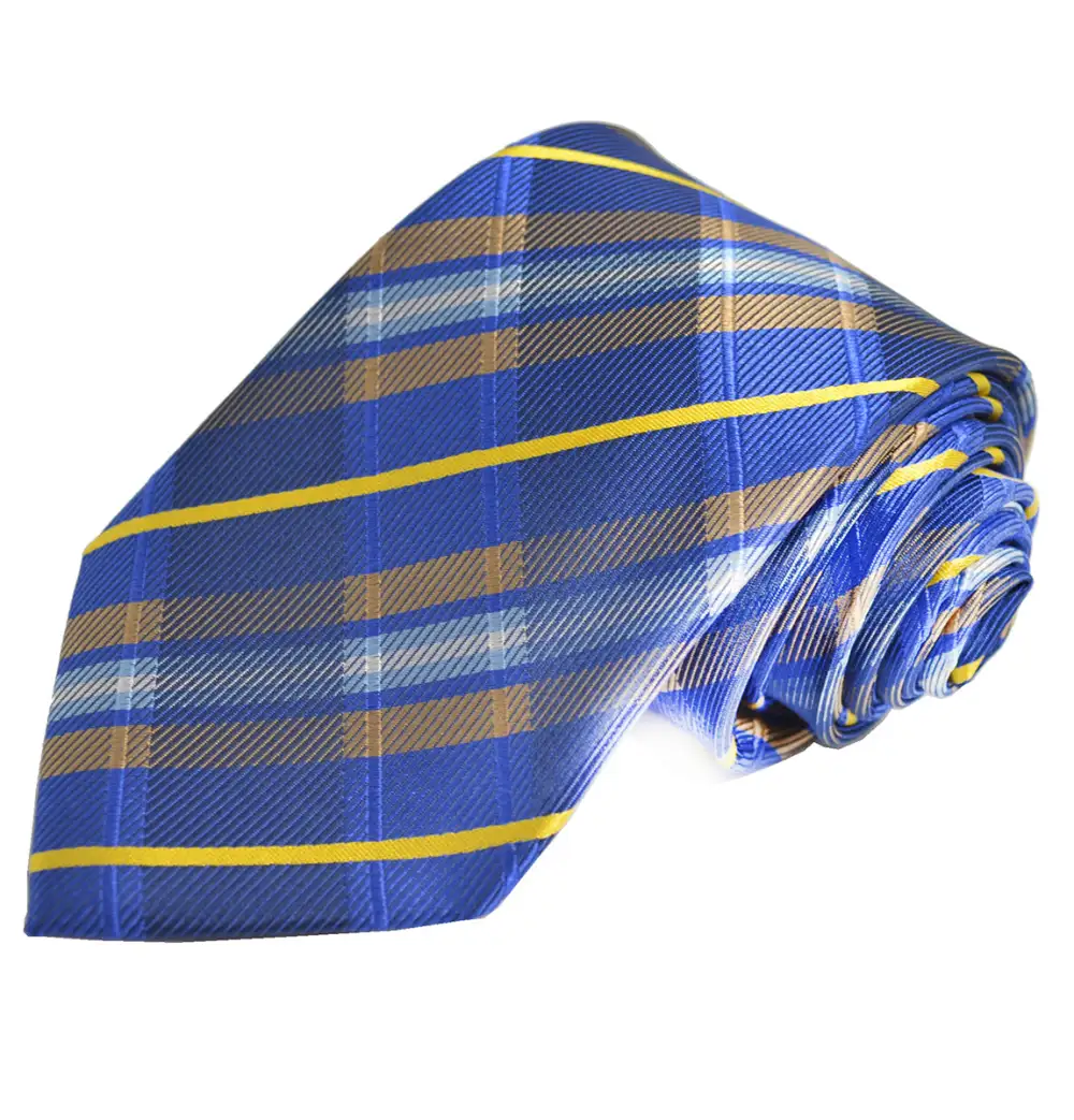 Classic Silk Plaid Men's Necktie With Pocket Square