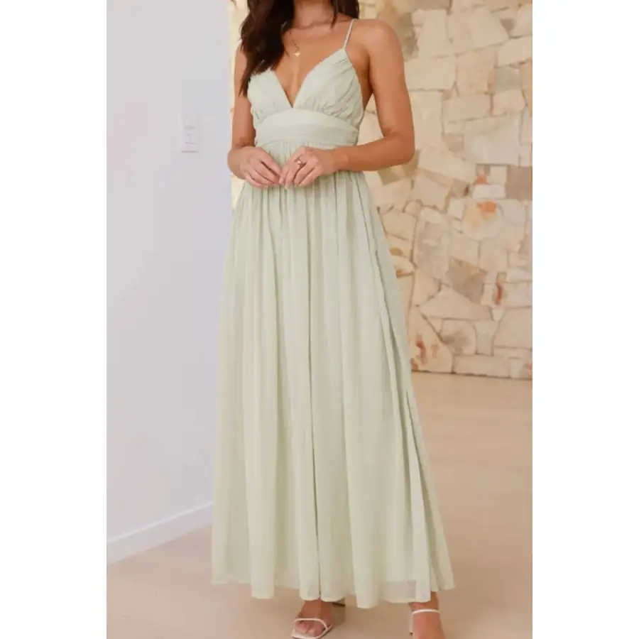 Ruched V Neck Cami Dress