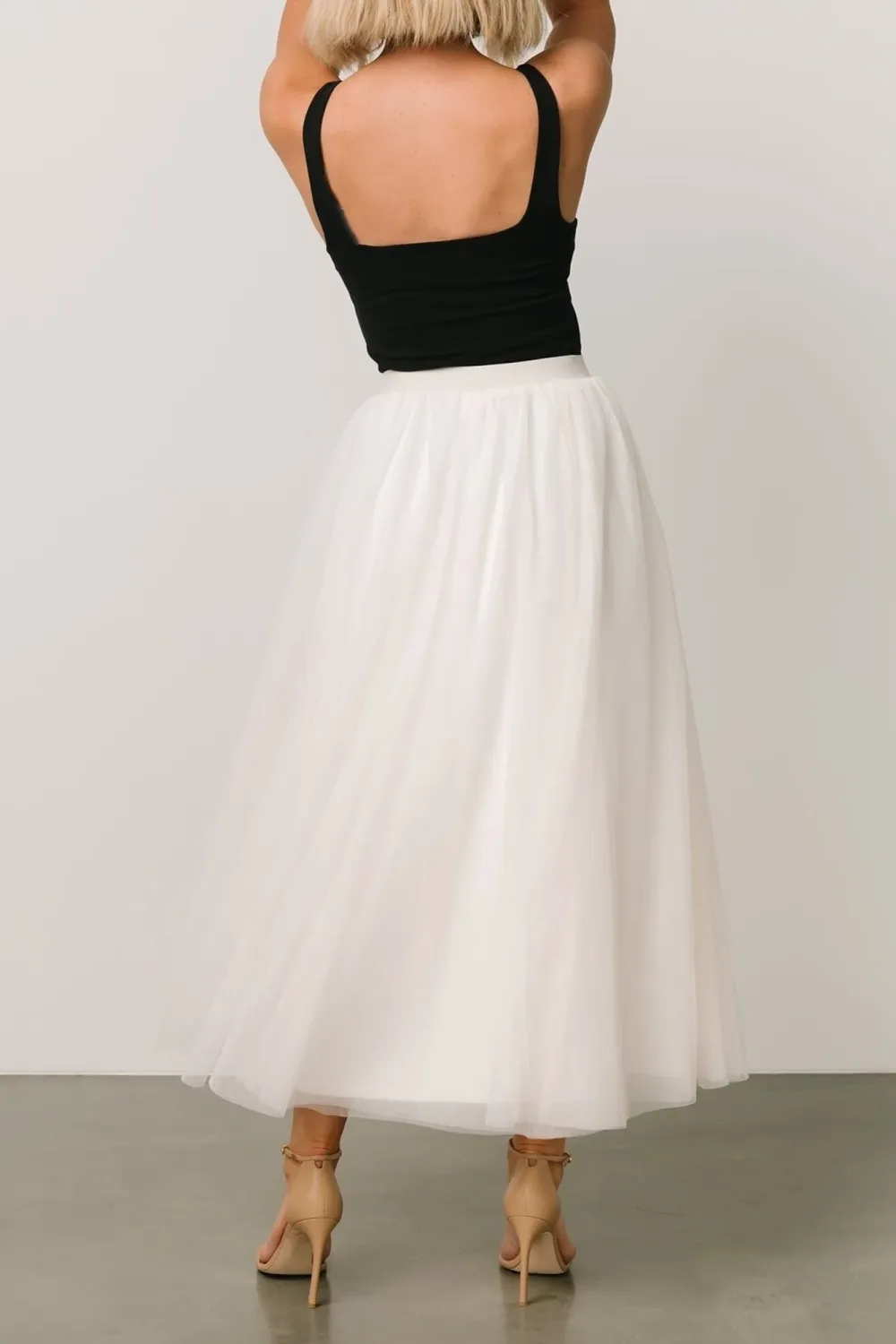 Minimalist High-Waisted Temperament Tulle Skirt