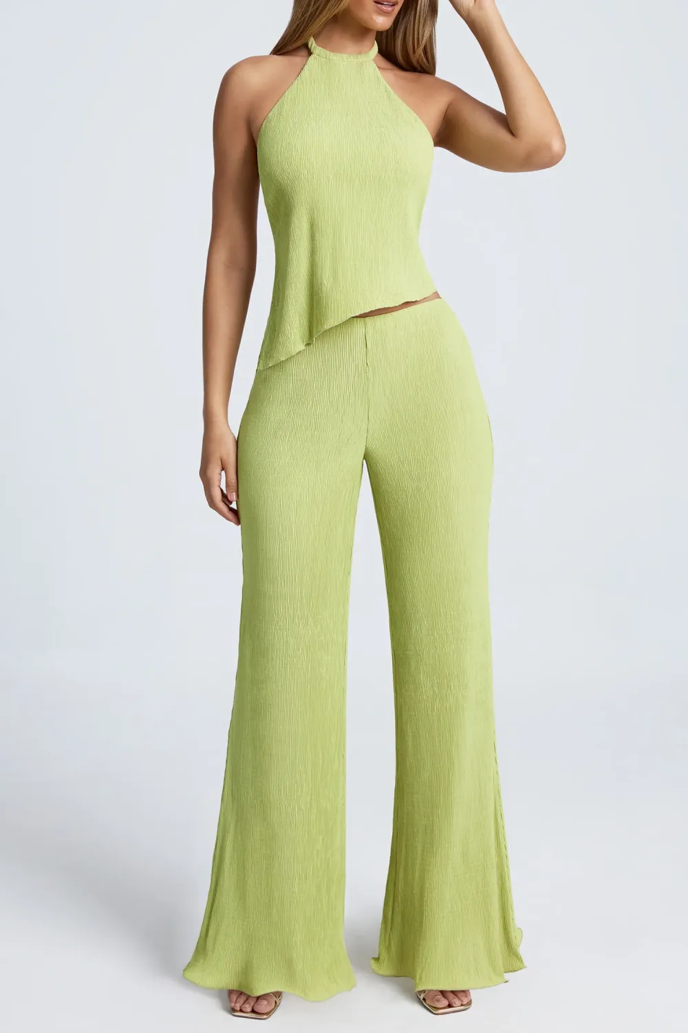 Lightweight High Waist Solid Color Basic Women's Trousers