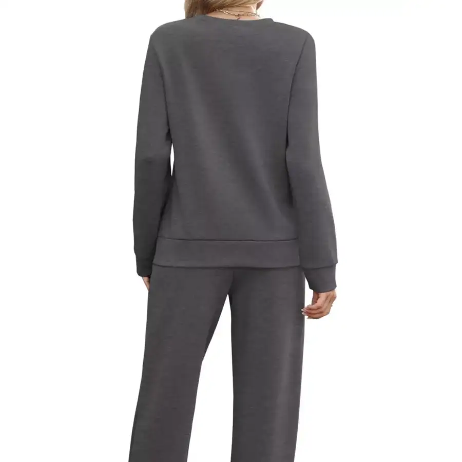 Casual Long Sleeve Top and Pants Set