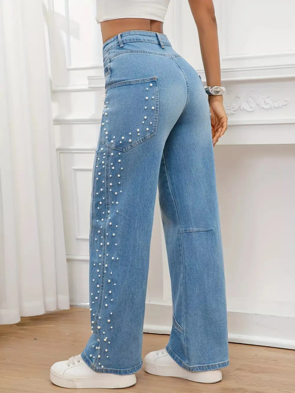 Ruffled Denim Jeans