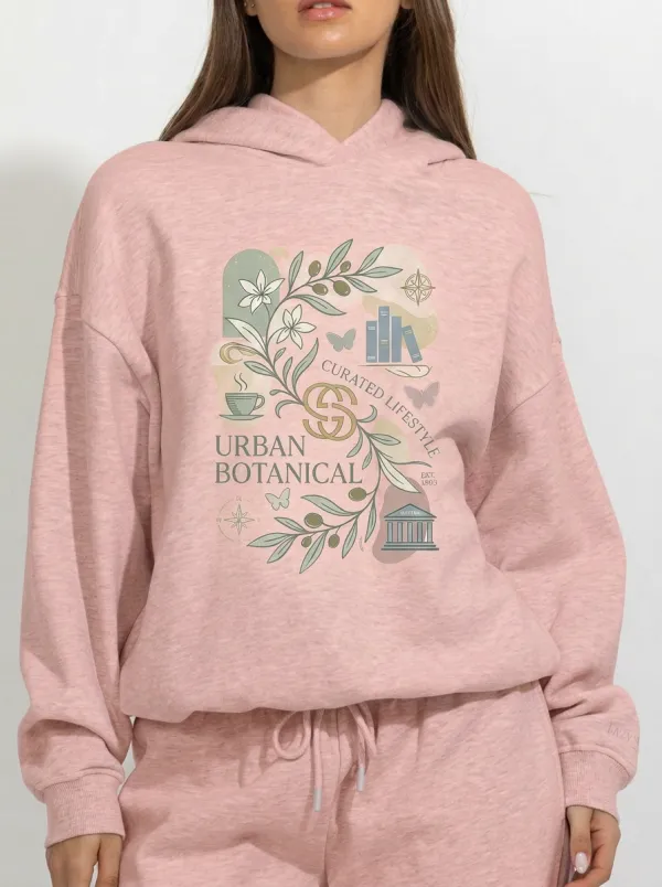 Women's Urban Botanical Lifestyle Plant Book Printed Hoodie