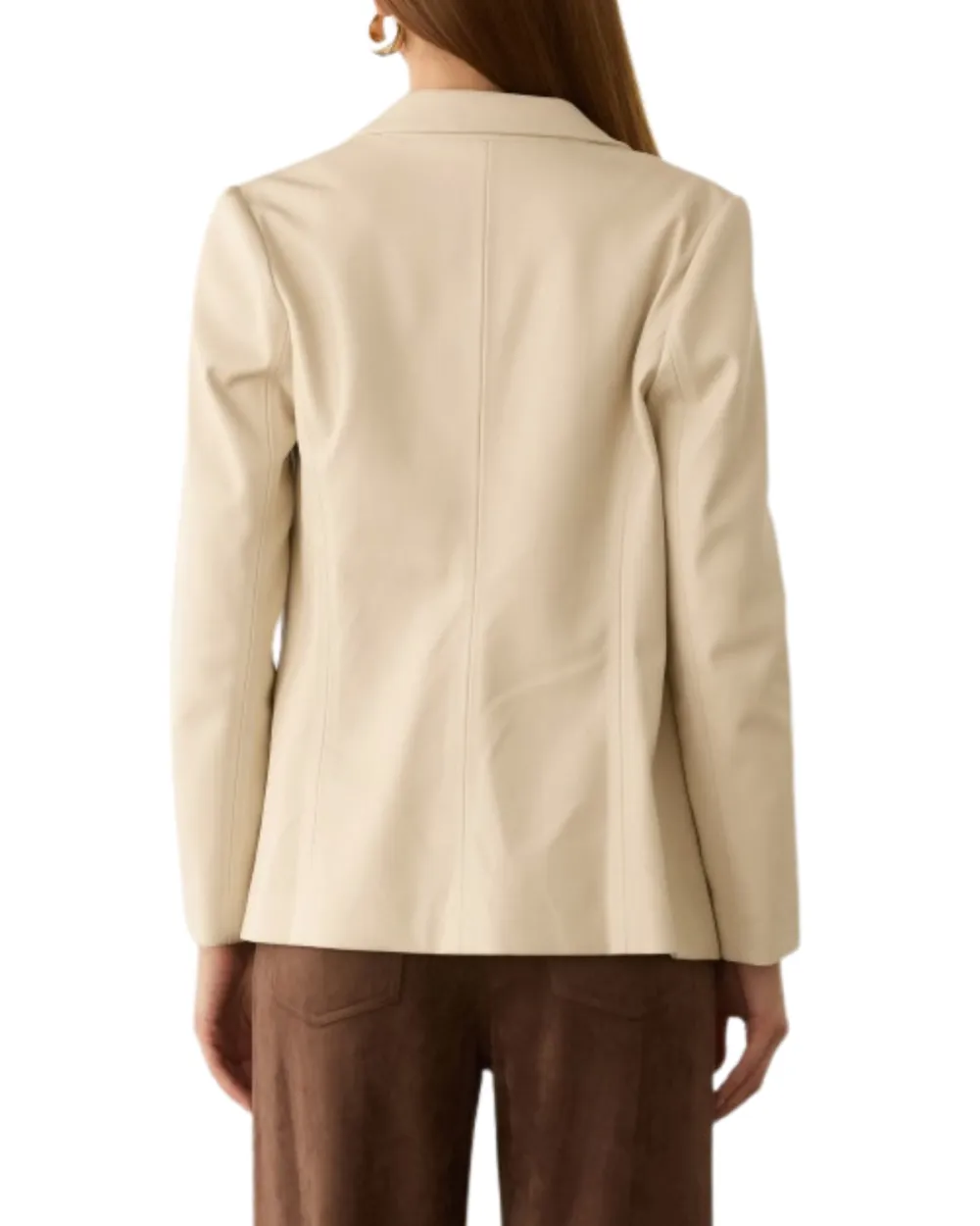 Leather Open Front Blazer