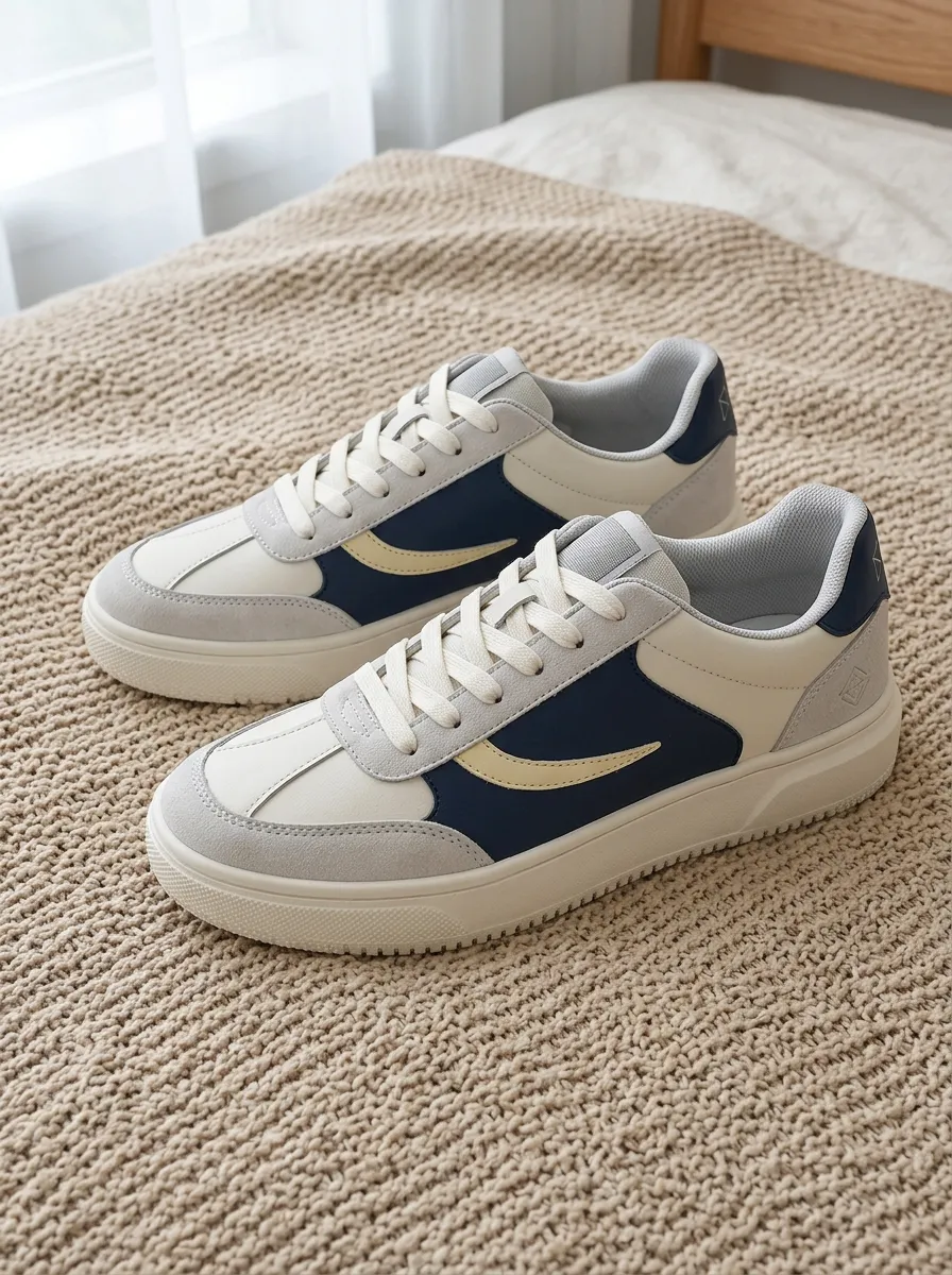 Women's Casual Colorblock Suede Patchwork Printed Sneakers