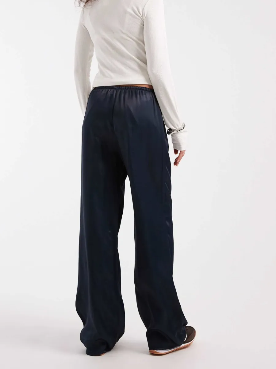 Casual Drawstring Plain Pants
