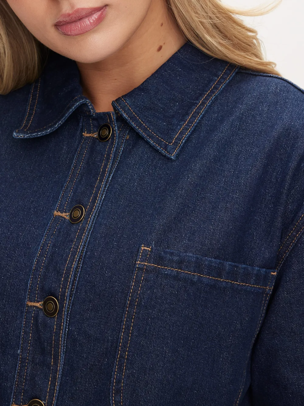 Casual Style Denim Shacket