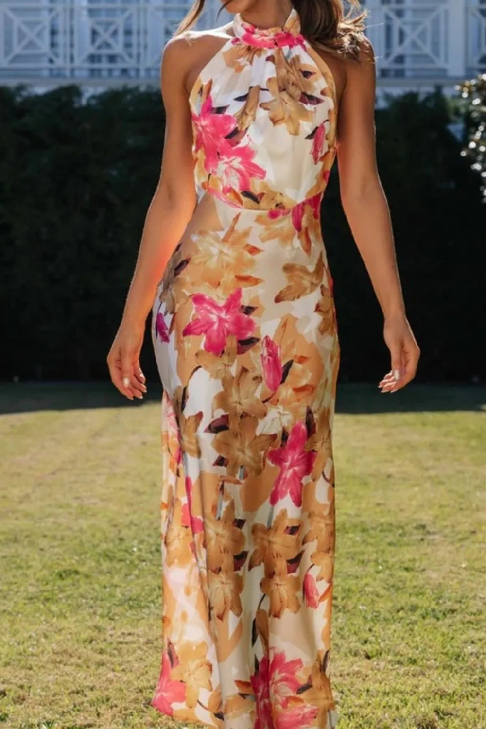 Lightweight Feel Floral Printed Maxi Dress