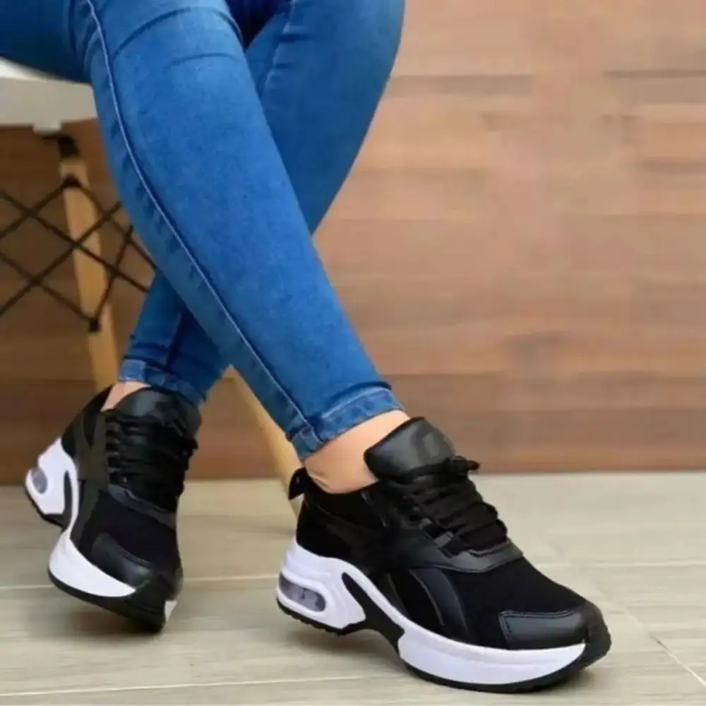 Versatile Lace-Up Round Toe Sneakers