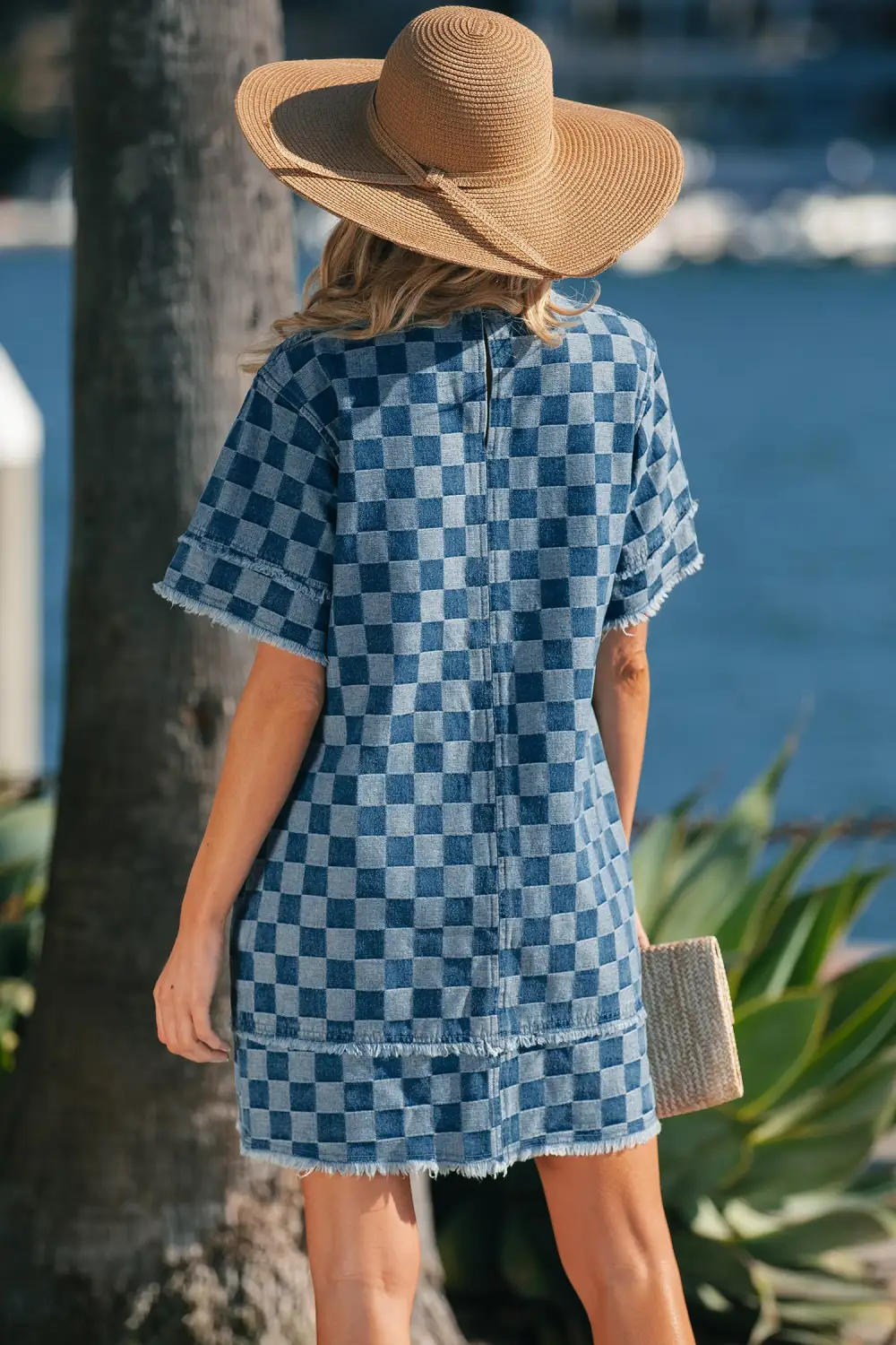 Plaid Denim Mini Dress