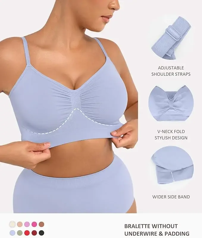 Women's Wireless Bra Comfort Bralettes No Underwire Unlined Cami Bra