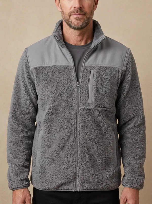 Sherpa Fleece Zip Collar Jacket