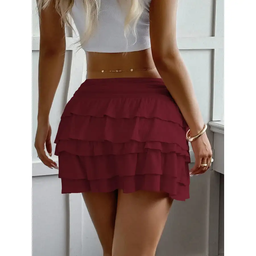 Ruffle Layered Mini Skirt