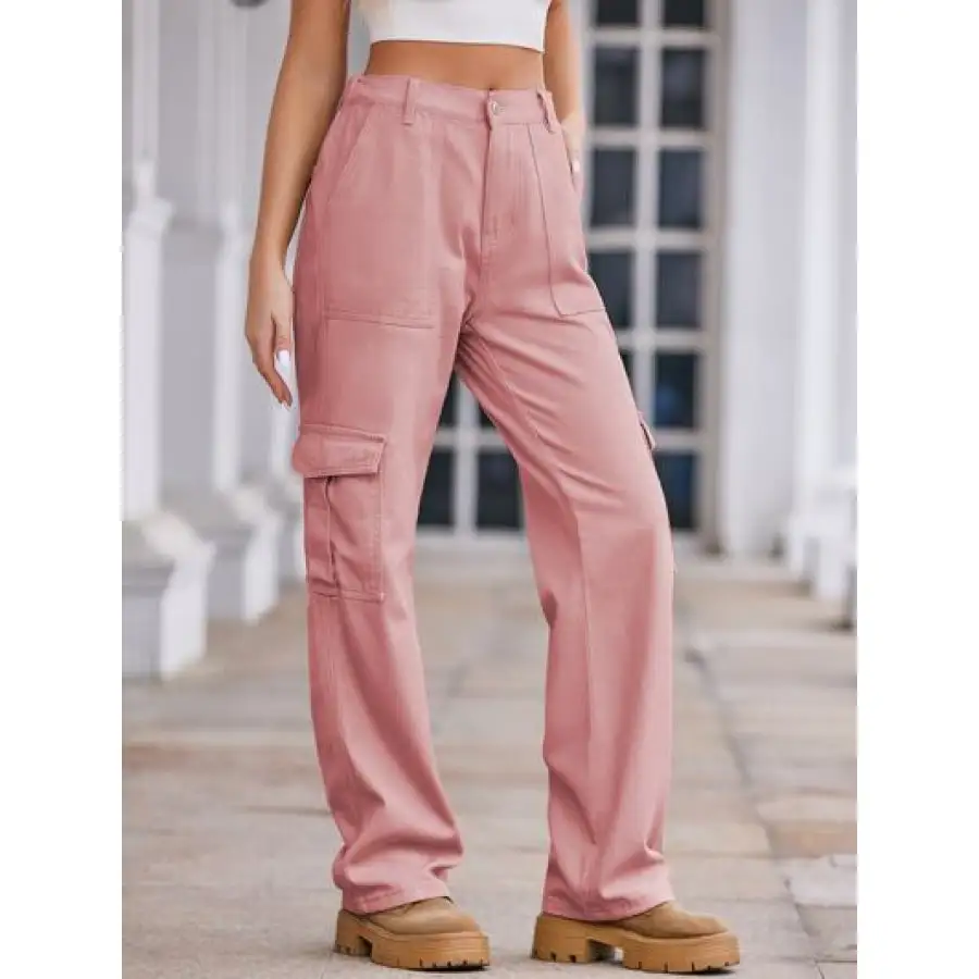 Straight Denim Cargo Pants