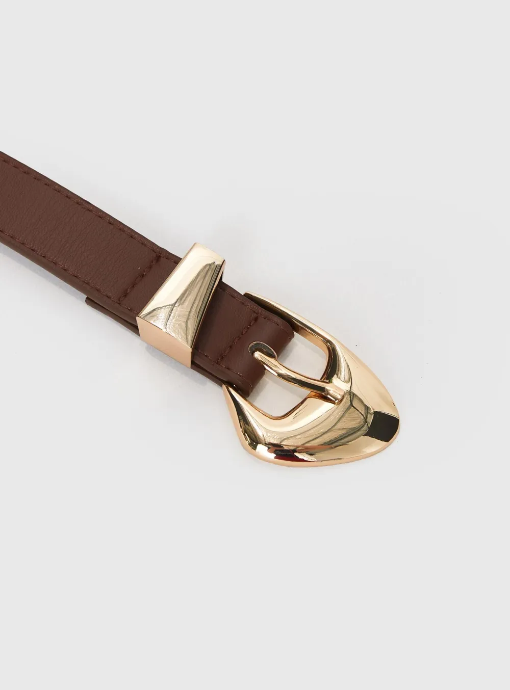 Leather Gold Buckle Belt