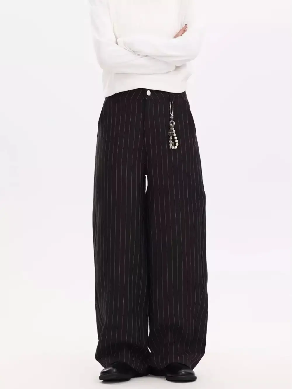 Refined Men's Plus Size Striped Wide Leg Casual Pants
