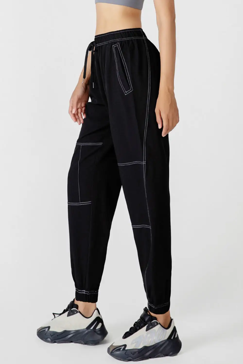 Drawstring Pocketed Jogger Pants