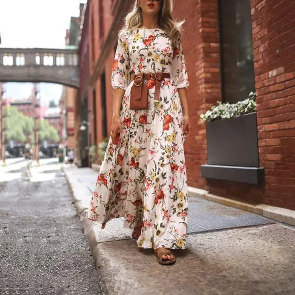 Luludress 2025 Orange Flowers Boho Sundress