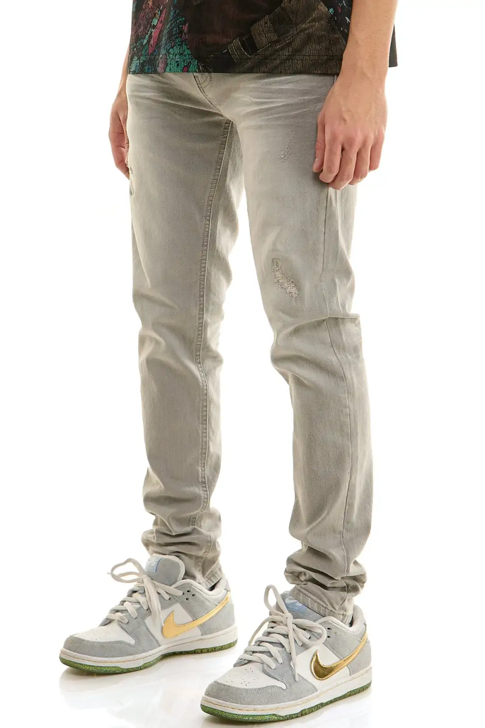 Men's Clean Skinny Distressed Stretch Jeans