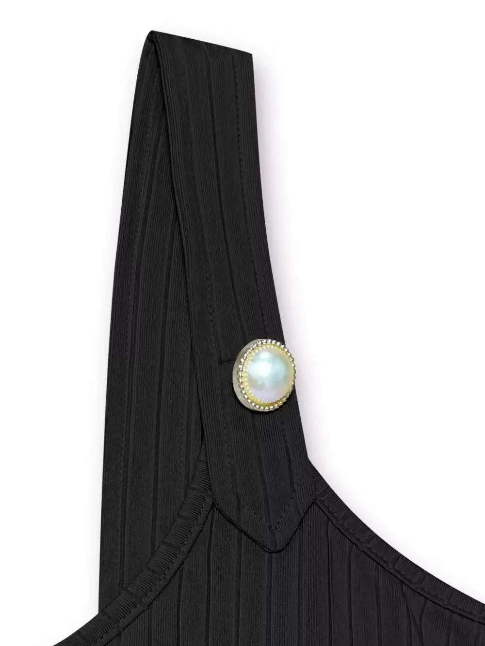Pearl Detail Scoop Neck